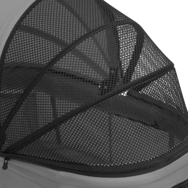 vidaXL saliekami suņu ratiņi, 2 līmeņi, 83x48x97 cm, audums, pelēki