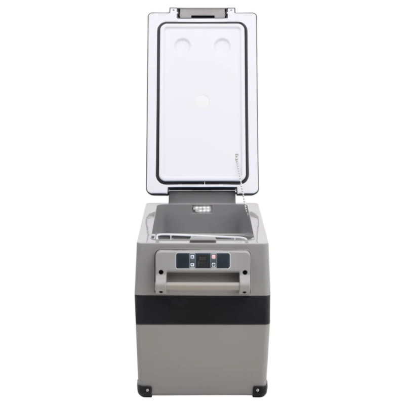 vidaXL aukstumkaste ar rokturi, adapteri, 55 L, PP,PE, melna ar pelēku