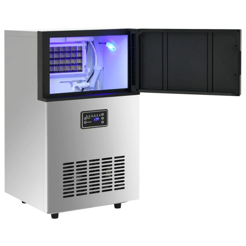 vidaXL ledus pagatavošanas ierīce, sudrabaina, 45 kg-24 h