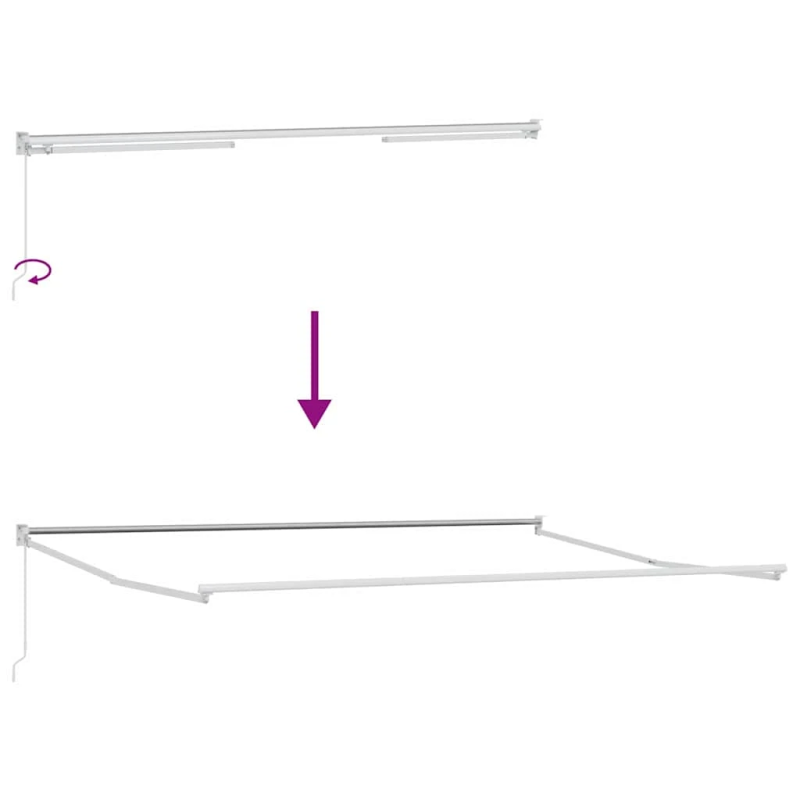 vidaXL Markīze Balts 5 x 3 m Metāla