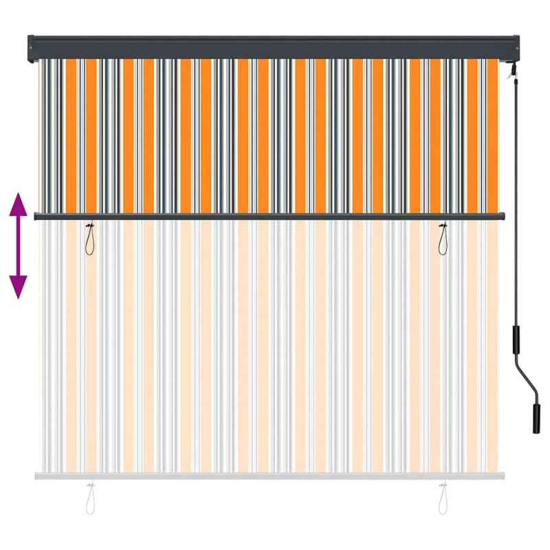 vidaXL Rullo žalūzija ar aizkariem Dzeltena un zila 180 x 250 cm