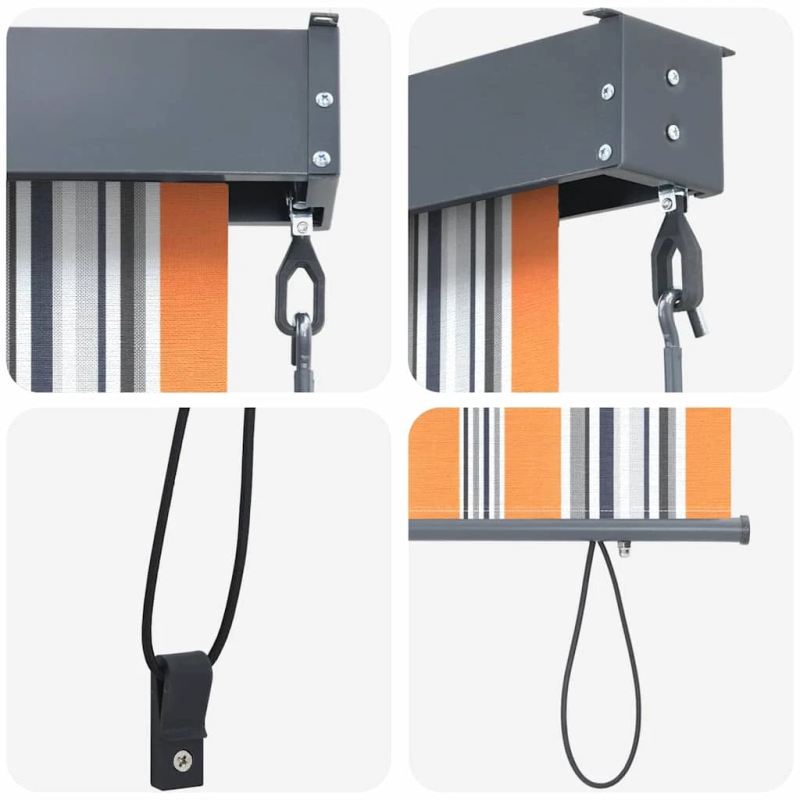 vidaXL Rullo žalūzija ar aizkariem Dzeltena un zila 200 x 250 cm