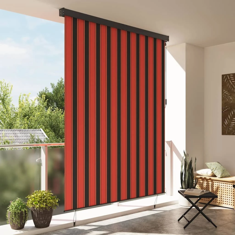 vidaXL Rullo žalūzija Oranžs un brūns 200 x 250 cm Audums un alumīnijs