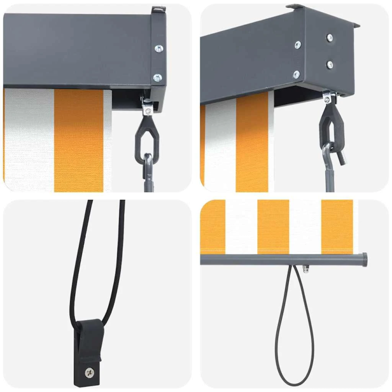 vidaXL Rullo žalūzija Balta un oranža 200 x 250 cm Audums un alumīnijs