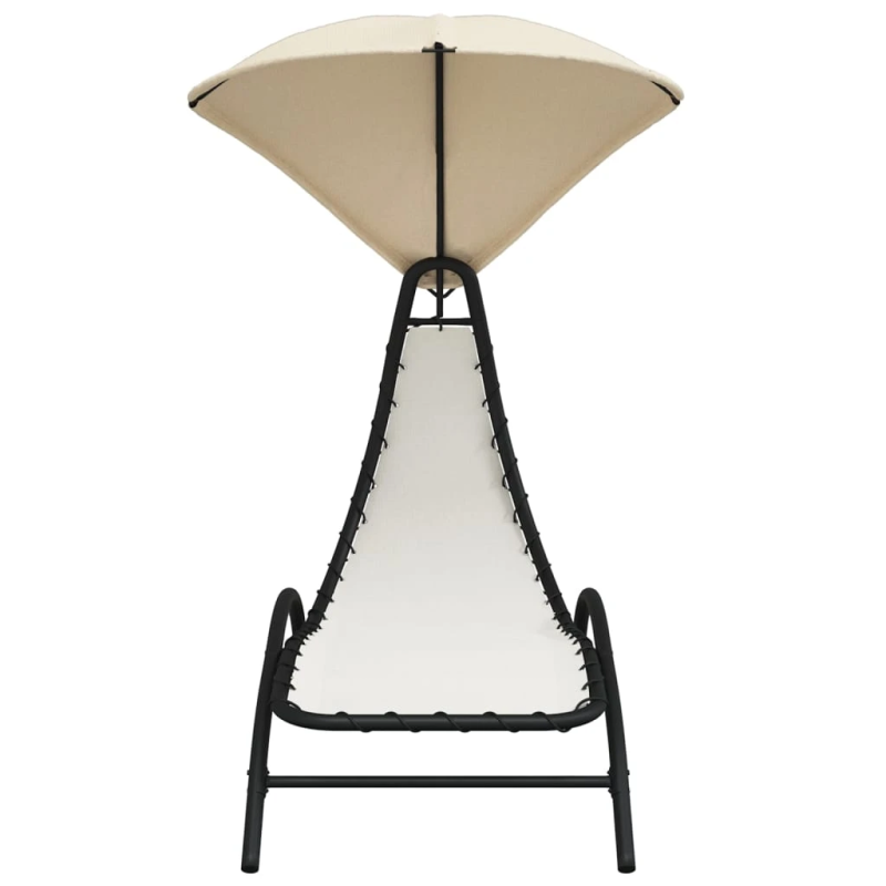 vidaXL sauļošanās zvilnis ar jumtu, bēšs, 167x80x195 cm, audums