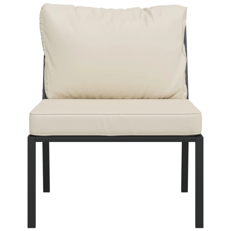 vidaXL dārza krēsli, smilškrāsas matrači, 2 gab., 60x74x79 cm, tērauds