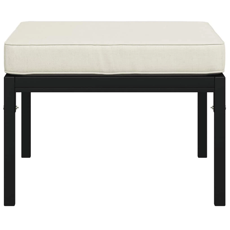 vidaXL dārza kāju soliņi ar smilškrāsas matračiem, 2 gb., 60x60x35 cm