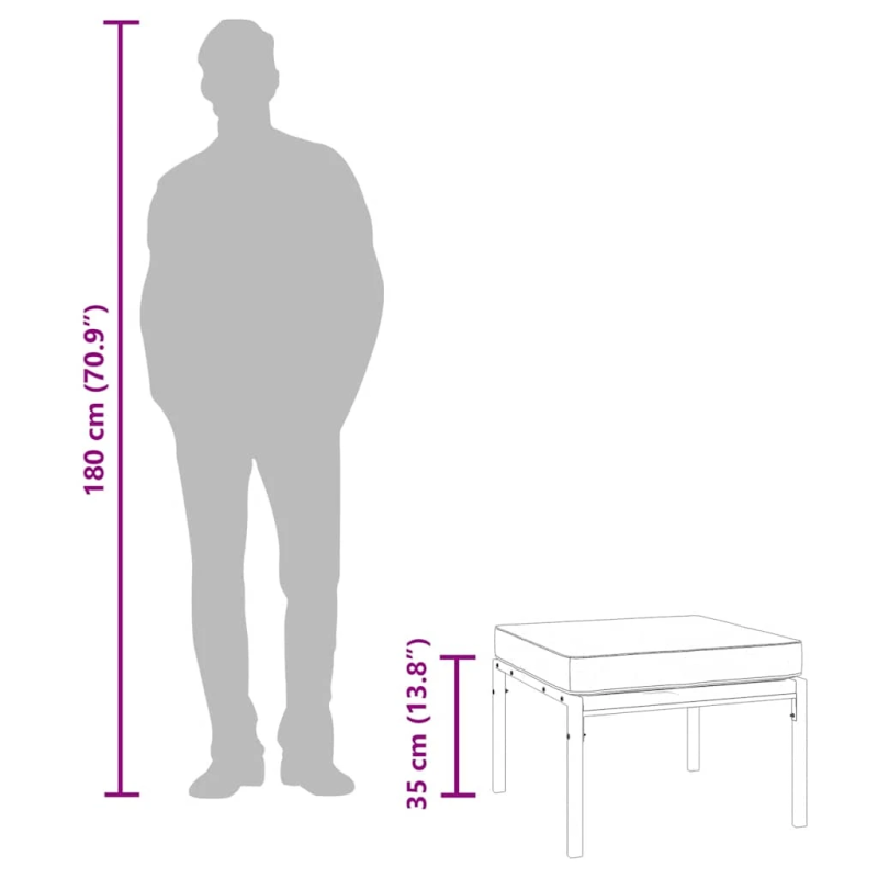vidaXL dārza kāju soliņi ar smilškrāsas matračiem, 2 gb., 60x60x35 cm