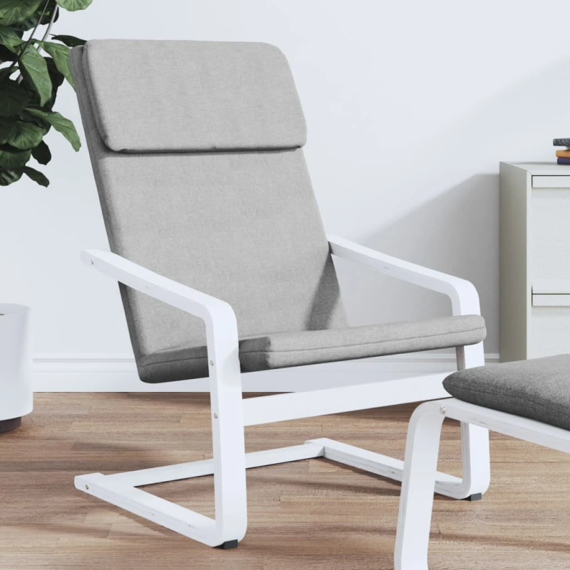 vidaXL atpūtas krēsls, gaiši pelēks audums