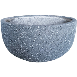 Semi-circular fiberglass flower pot 40x20, dark grey