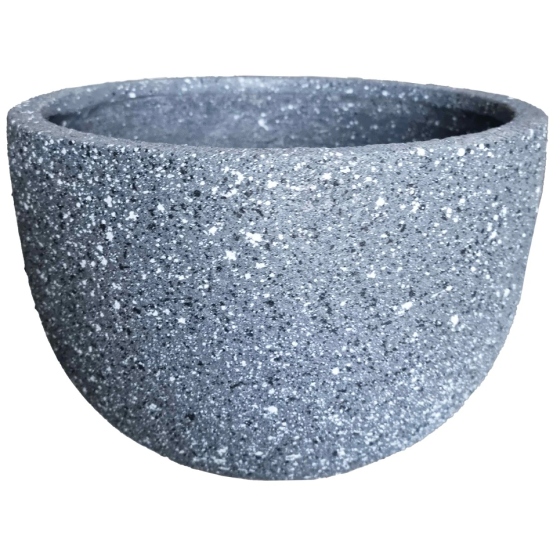 Puķu pods stiklšķiedras pusapaļš 30x20, tumši pelēks