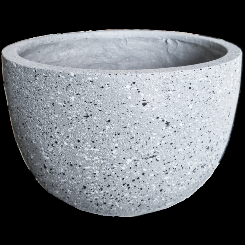 Puķu pods stiklšķiedras pusapaļš 30x20, gaiši pelēks