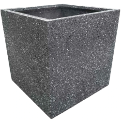 Puķu pods stiklšķiedras 40x40x40cm, tumši pelēks