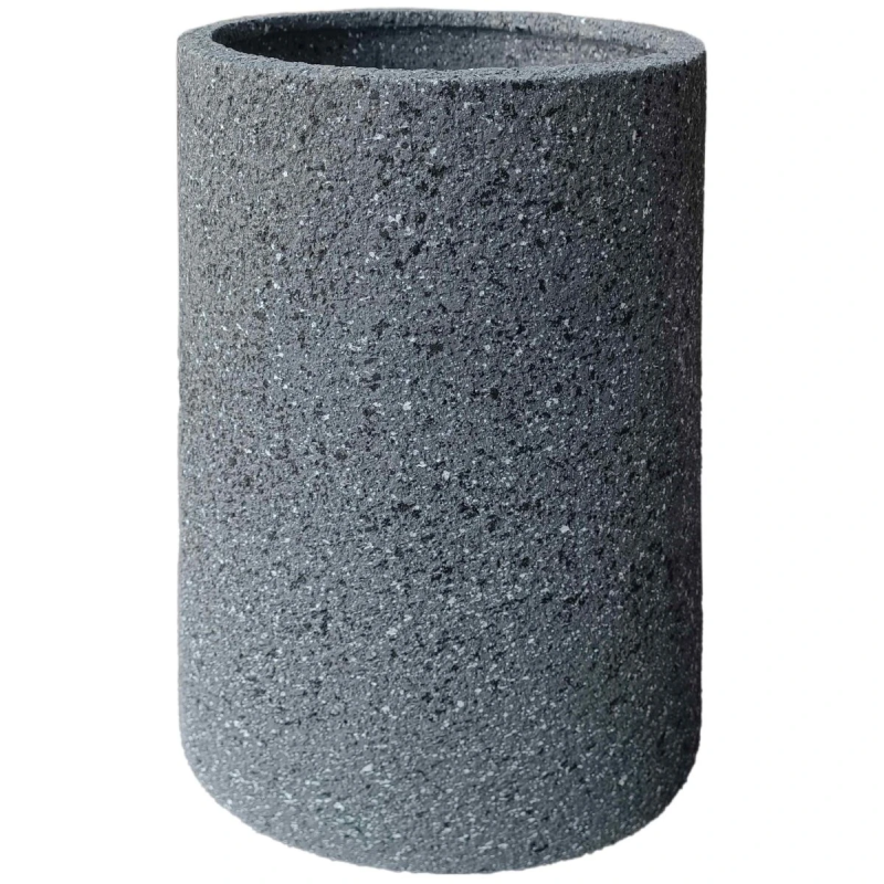 Puķu pods stiklšķiedras cilindra 30x30x40cm, tumši pelēks