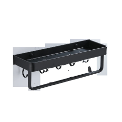 Plauktiņš ar āķiem un dvieļu turētāju, alumīnija