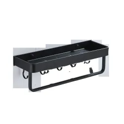 Plauktiņš ar āķiem un dvieļu turētāju, alumīnija