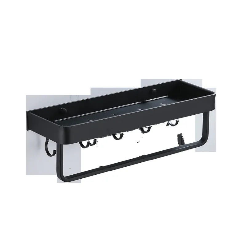 Plauktiņš ar āķiem un dvieļu turētāju, alumīnija