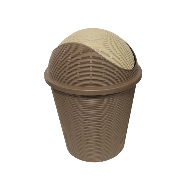 Atkritumu konteiners apaļš ar swing vāku Gaby 247x340mm, brū