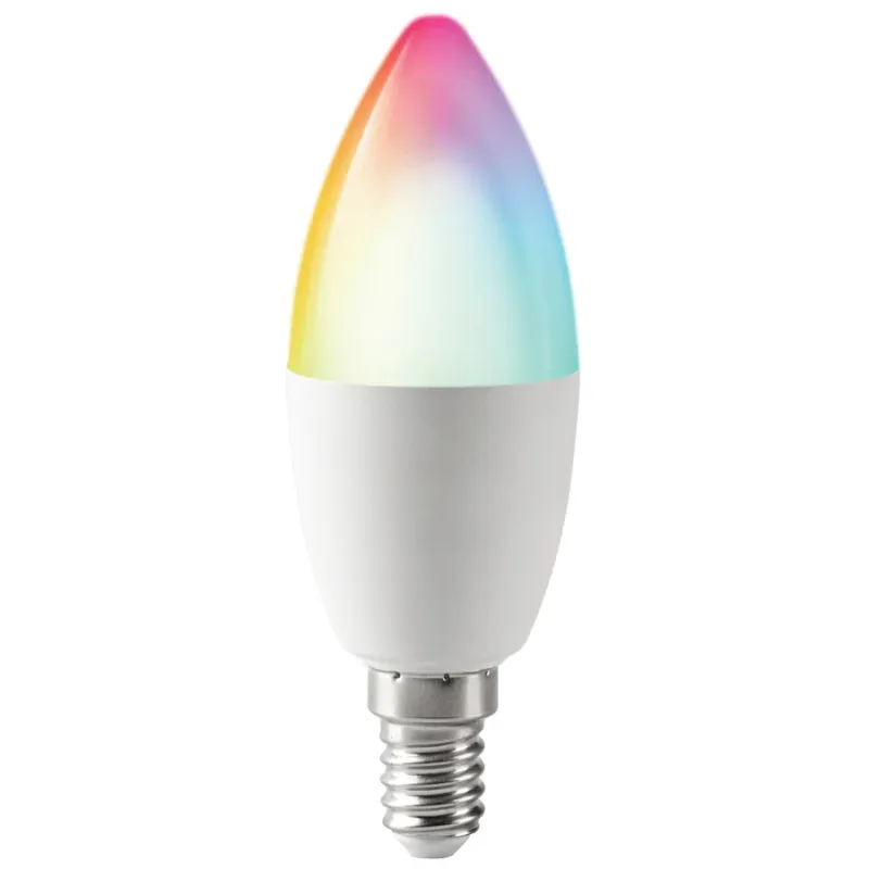 LED spuldze 6W C37 E14 3000k Wi-Fi RGB Tuya BESK
