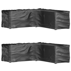 vidaXL dārza mēbeļu pārklāji, L-forma, 2gb., 16 gredzeni, 285x285x90cm
