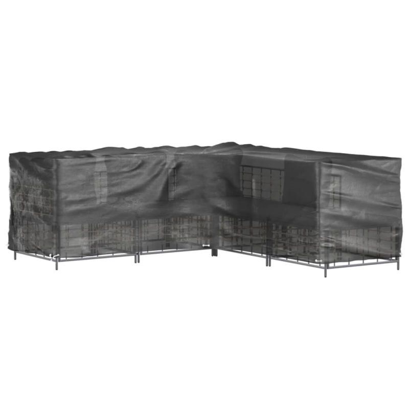 vidaXL dārza mēbeļu pārklāji, L-forma, 2gb., 16 gredzeni, 285x285x90cm
