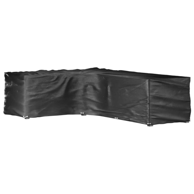 vidaXL dārza mēbeļu pārklāji, L-forma, 2gb., 18 gredzeni, 220x285x80cm