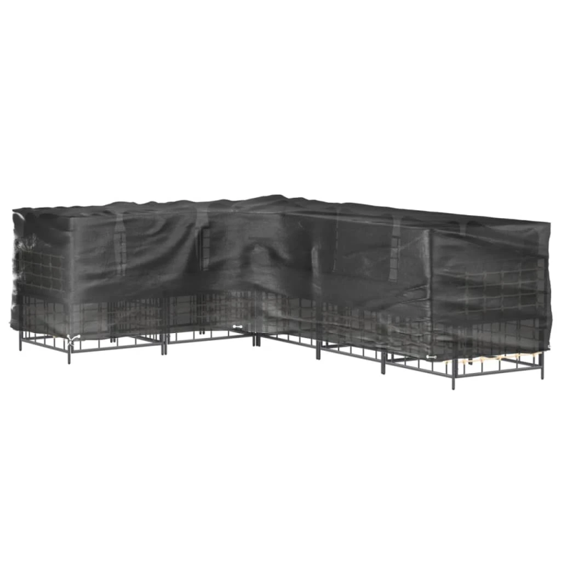 vidaXL mēbeļu pārklāji, L-forma, 2 gab., 16 gredzeni, 210x260x80 cm