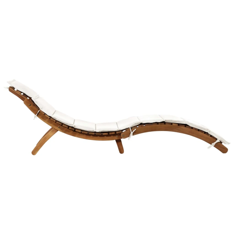 vidaXL sauļošanās zviļņi ar spilveniem, 2 gab., akācijas masīvkoks