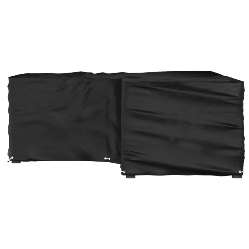 vidaXL dārza mēbeļu pārklājs, L-forma, 12 gredzeni, 185x185x70 cm