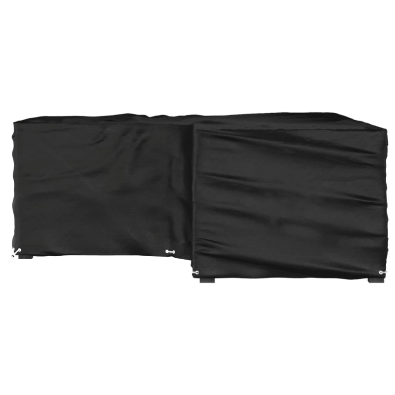 vidaXL dārza mēbeļu pārklājs, L-forma, 16 gredzeni, 215x215x70 cm