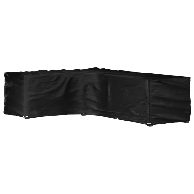 vidaXL dārza mēbeļu pārklājs, L-forma, 18 gredzeni, 220x285x80 cm