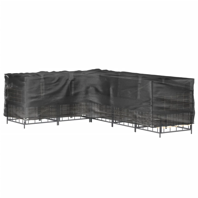 vidaXL dārza mēbeļu pārklājs, L-forma, 16 gredzeni, 260x210x80 cm