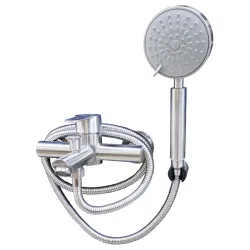 Jaucējkrāns vannas ar dušas komplektu S-4-35K Steel