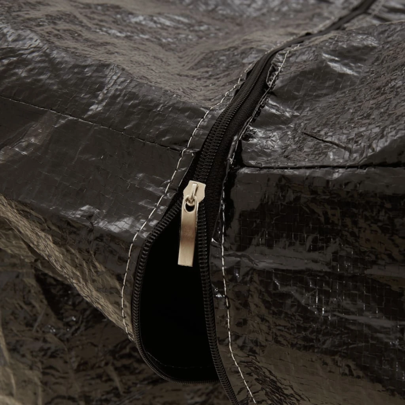 vidaXL dārza spilvenu uzglabāšanas soma, melna, 135x40x55 cm, PE