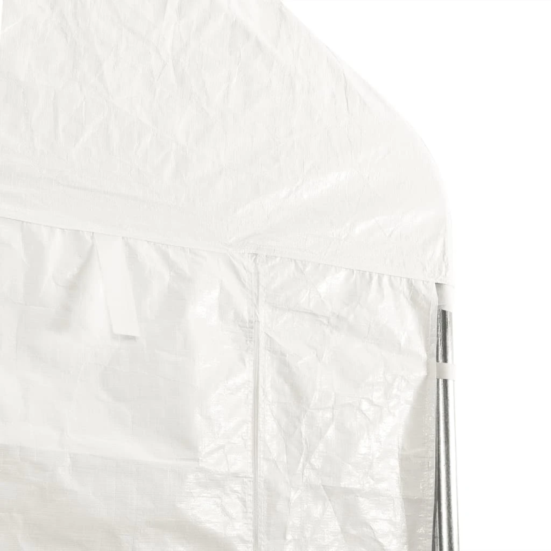 vidaXL nojume ar jumtu, balta, 11,15x4,08x3,22 m, polietilēns