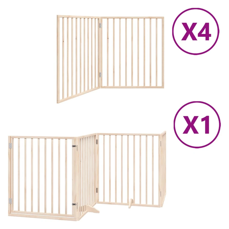vidaXL suņu vārti ar durvīm, salokāmi, 12 paneļi, 960 cm, papeles koks