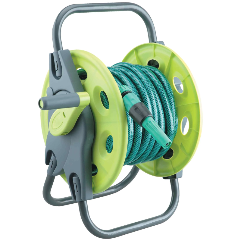 Šļūtenes rati ar šļūteni un piederumiem 15m