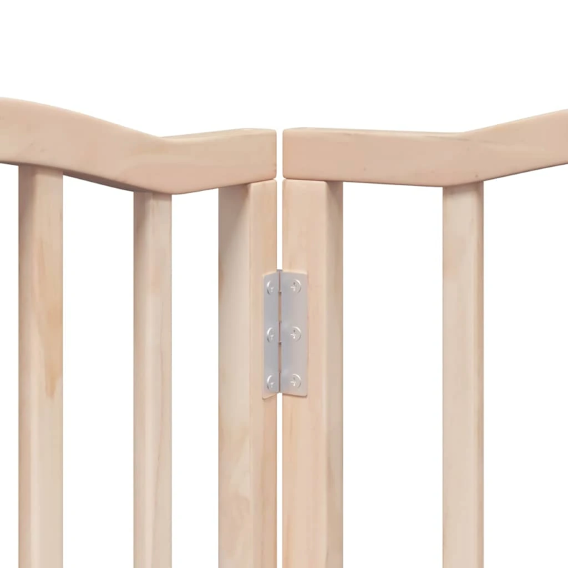 vidaXL suņu vārti ar durvīm, salokāmi, 9 paneļi, 450 cm, papeles koks