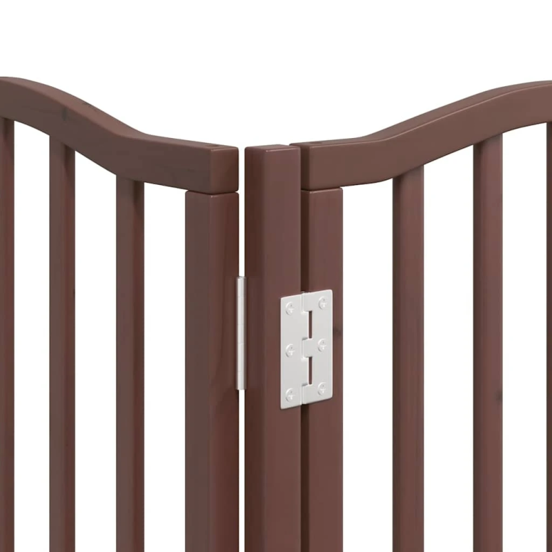 vidaXL suņu vārti ar durvīm, salokāmi, 9 paneļi, 450 cm, papeles koks