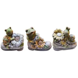 Dārza dekors Zābaks ar dzīvnieciņu, ar solāro gaismu, 3veidi