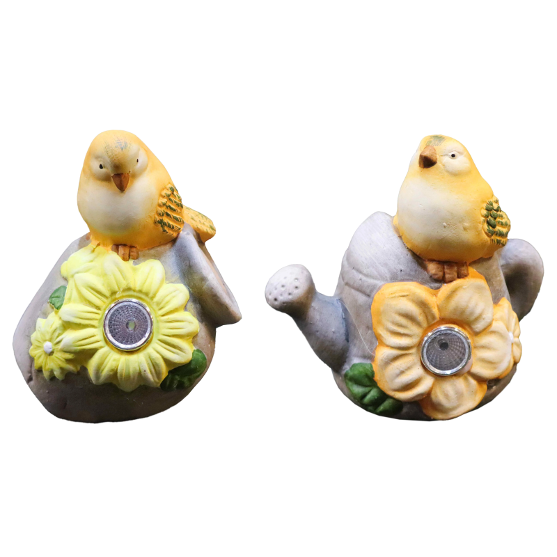 Dārza dekors ar putniņu, ar solāro gaismu, 2veidi