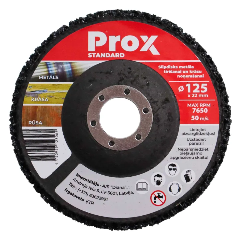 Slīpdisks Prox Standard 125x22mm tirišanai un krāsu nonemš.