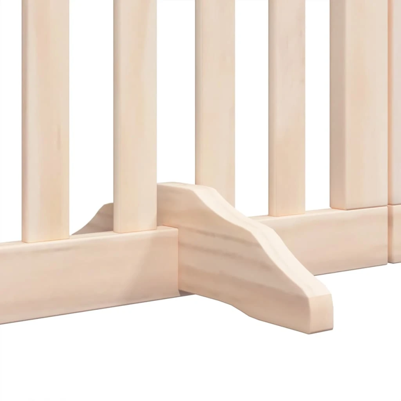 vidaXL suņu vārti ar durvīm, salokāmi, 9 paneļi, 450 cm, papeles koks