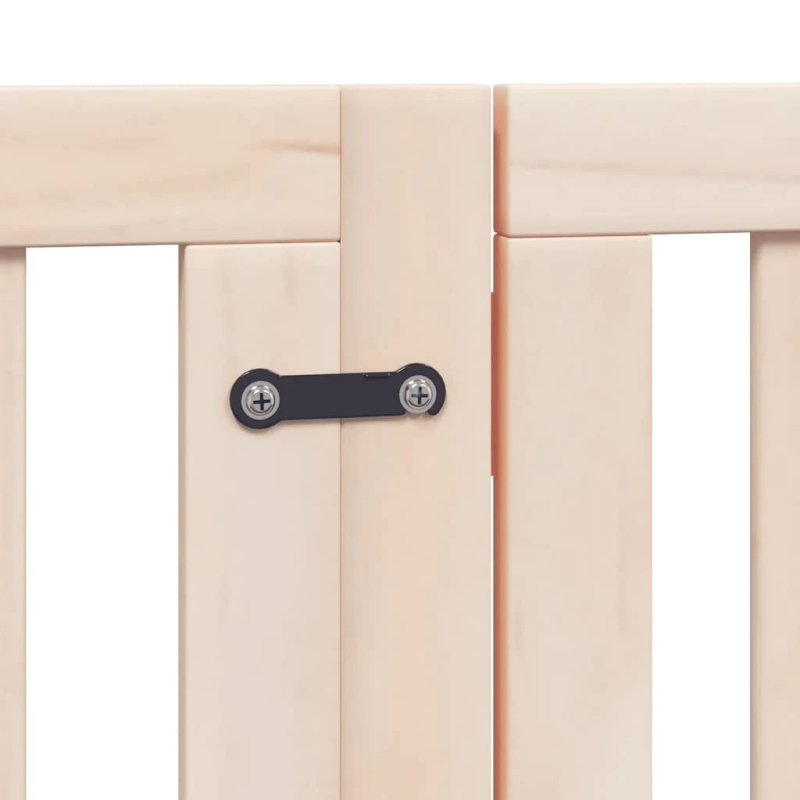 vidaXL suņu vārti ar durvīm, salokāmi, 9 paneļi, 450 cm, papeles koks