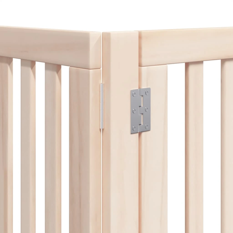 vidaXL suņu vārti ar durvīm, salokāmi, 15 paneļi, 750 cm, papeles koks