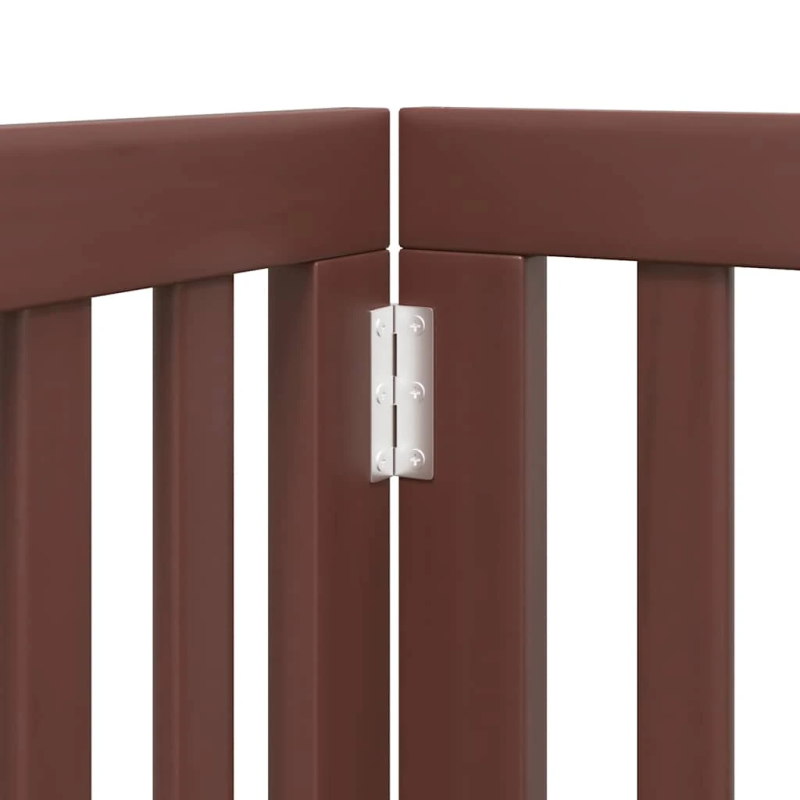 vidaXL suņu vārti ar durvīm, salokāmi, 9 paneļi, 450 cm, papeles koks