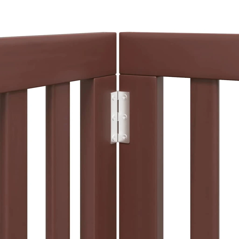 vidaXL suņu vārti ar durvīm, salokāmi, 15 paneļi, 750 cm, papeles koks