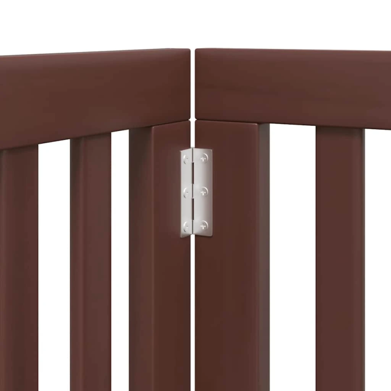 vidaXL suņu vārti ar durvīm, salokāmi, 9 paneļi, 450 cm, papeles koks