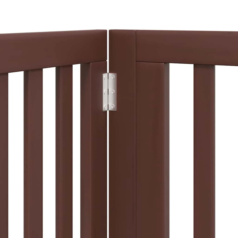 vidaXL suņu vārti ar durvīm, salokāmi, 6 paneļi, 480 cm, papeles koks