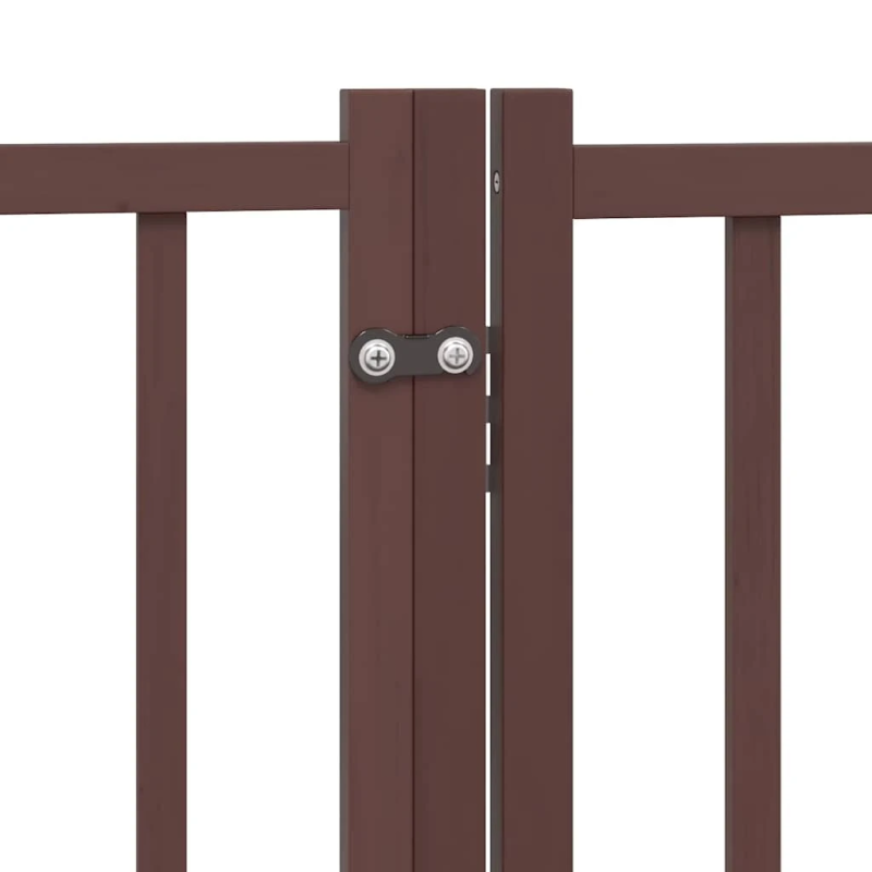 vidaXL suņu vārti ar durvīm, salokāmi, 15 paneļi, 750 cm, papeles koks